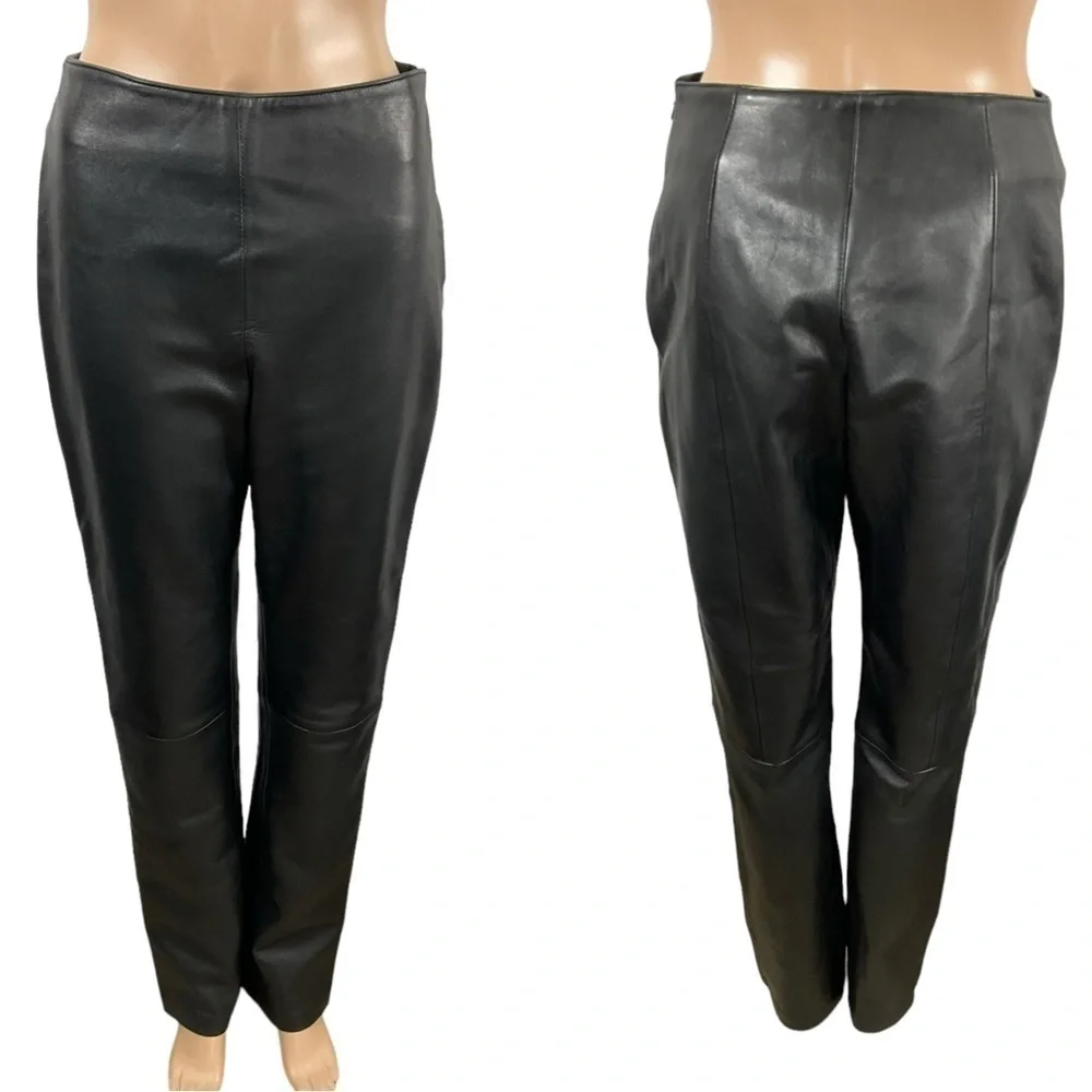 Hugo Buscati Collection Vintage Lined Black 100% leather Pants size 6T